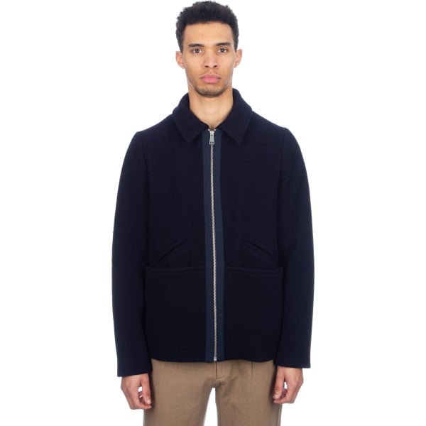 Folk Wool Note Short Jacket (Navy)