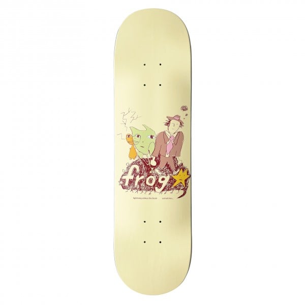 Frog Skateboards Lightning Strikes The Brain, Sometimes... Skateboard Deck 8.0" (White)