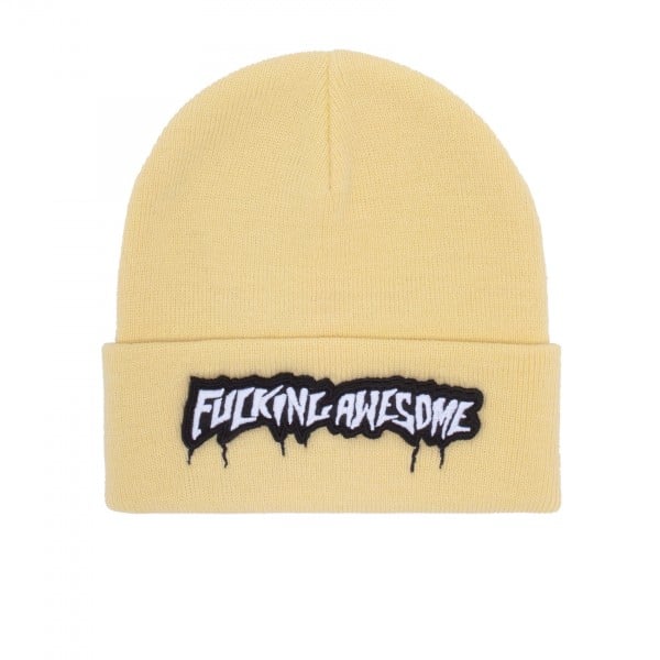 Fucking Awesome Velcro Stamp Beanie (Cream)