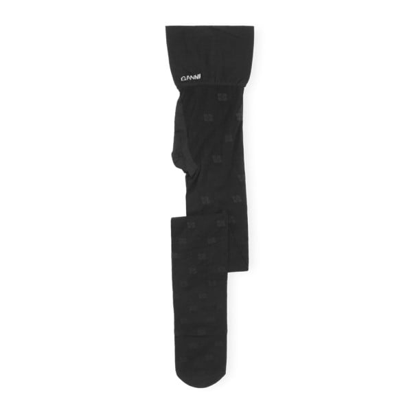 GANNI Butterfly Lace Tights (Black)