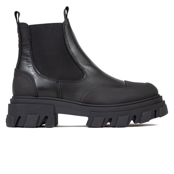 GANNI Cleated Low Chelsea Boot Black Stitch (Black)