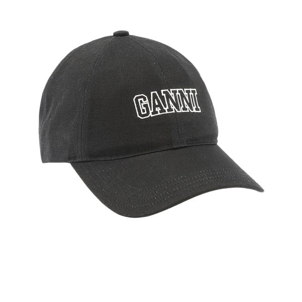 GANNI Embroidered Logo Cap (Black)