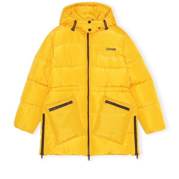 GANNI Oversized Puffer Midi Jacket (Spectra Yellow)