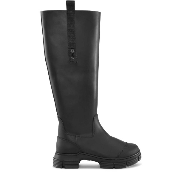 GANNI Recycled Rubber Country Boots (Black)