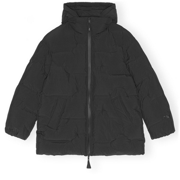 GANNI Soft Puffer Midi Jacket (Black)