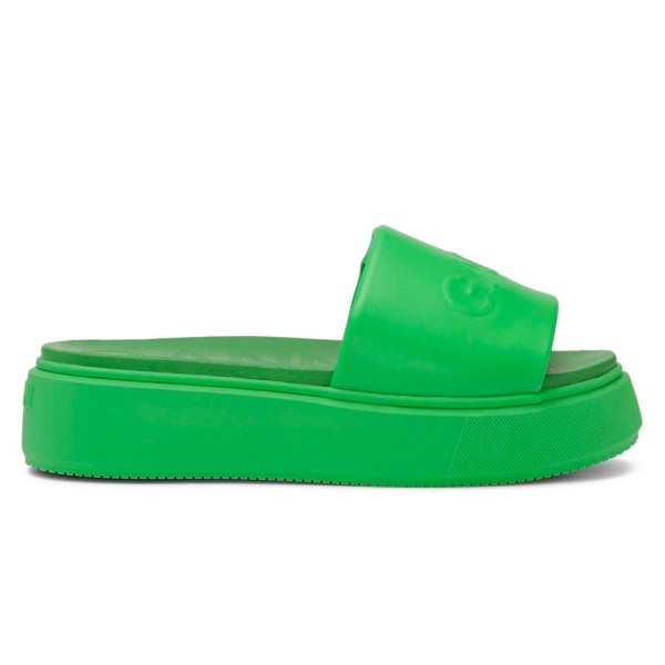 GANNI VEGEA Slide Sandals (Kelly Green)