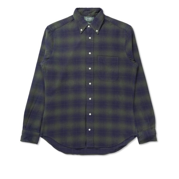 Gitman Vintage Flannel Check Long Sleeve Shirt (Green)
