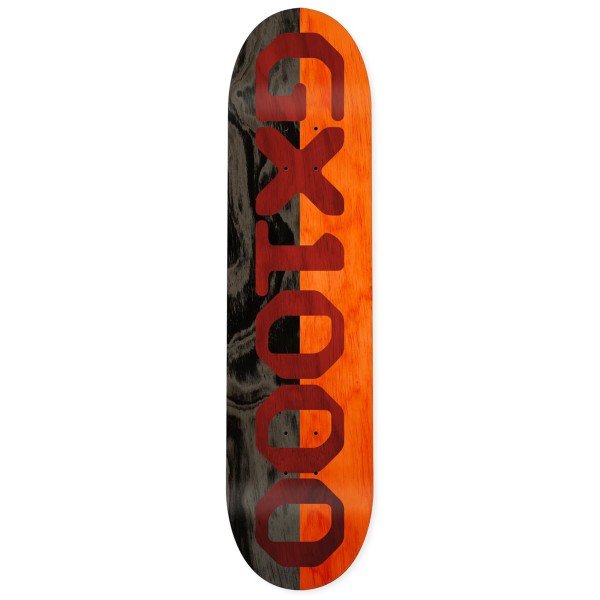 GX1000 Split Veneer Skateboard Deck 8.25" (Black/Orange)