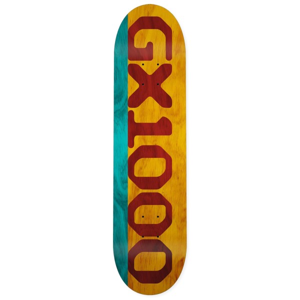 GX1000 Split Veneer Skateboard Deck 8.5" (Teal/Yellow)