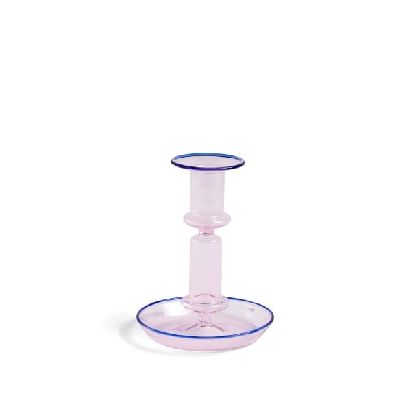 HAY Flare Medium Candleholder (Pink/Blue Rim)