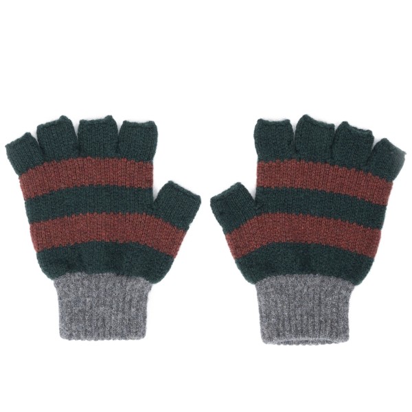 Howlin' Striped No Fingers Gloves (Green)