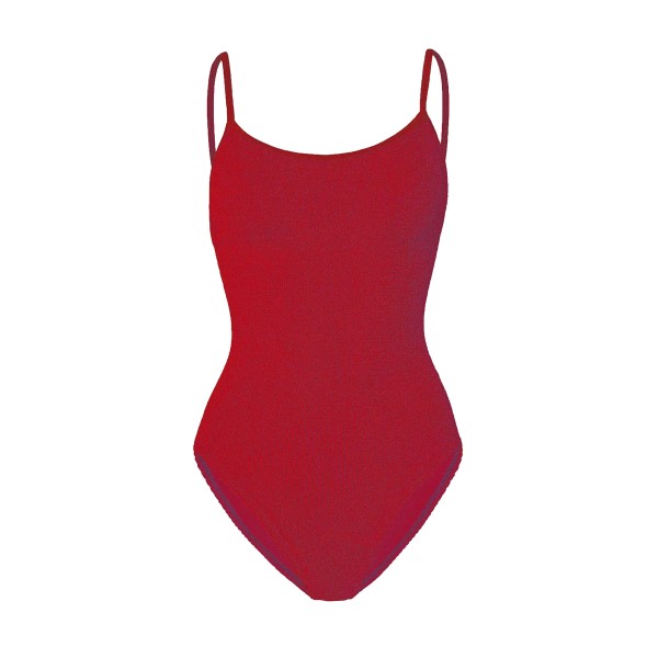 Hunza G Pamela Crinkle Swimsuit (Red/DTM)