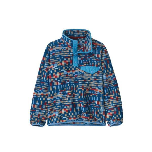 Kids' Patagonia Lightweight Synchilla Snap-T Fleece Pullover (Fitz Roy Patchwork: Lagom Blue)