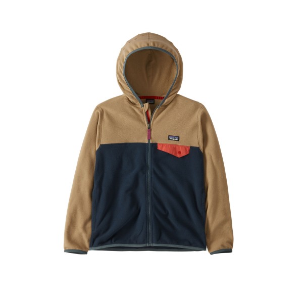 Kids' Patagonia Micro D Snap-T Fleece Jacket (New Navy w/Grayling Brown)
