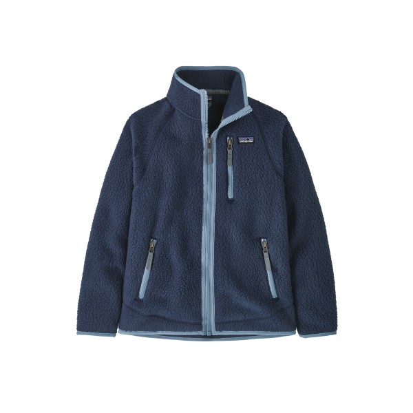 Kids' Patagonia Retro Pile Fleece Jacket (New Navy w/Light Plume Grey)
