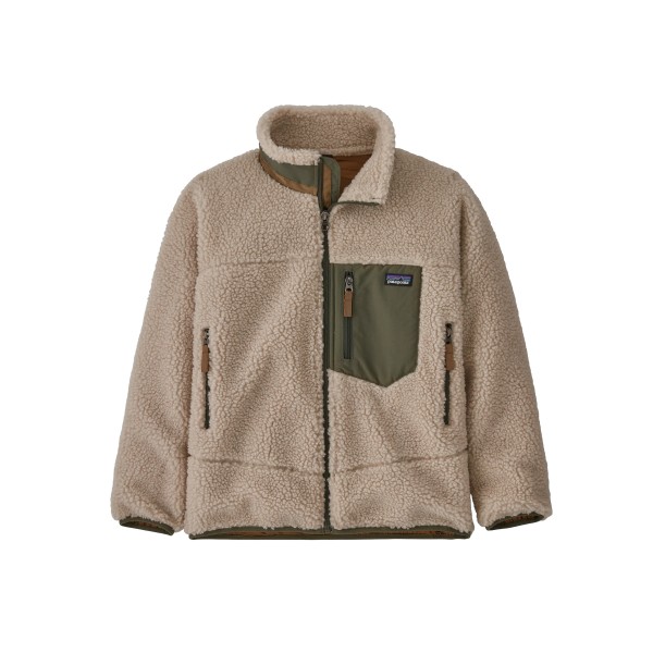 Kids' Patagonia Retro-X Fleece Jacket (Natural w/Coriander Brown)