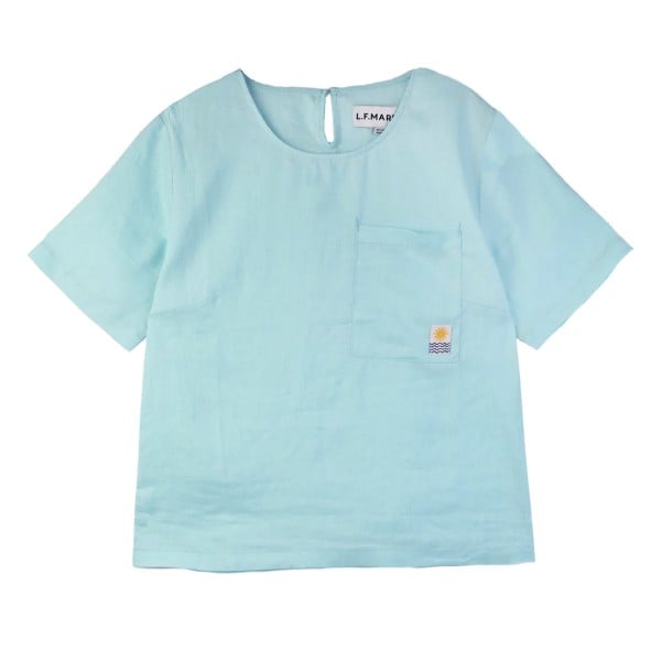 L.F.Markey Basic Linen T-Shirt (Aqua)