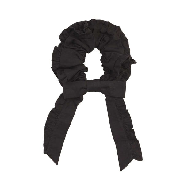 Meadows Frill Bow Hair Scrunchie (Black)