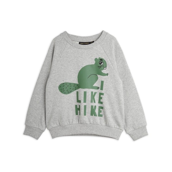 Mini Rodini Beaver Hike Neck Sweatshirt (Grey Melange)
