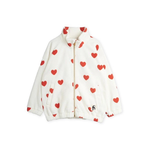 Mini Rodini Hearts Fleece Jacket (Off White)