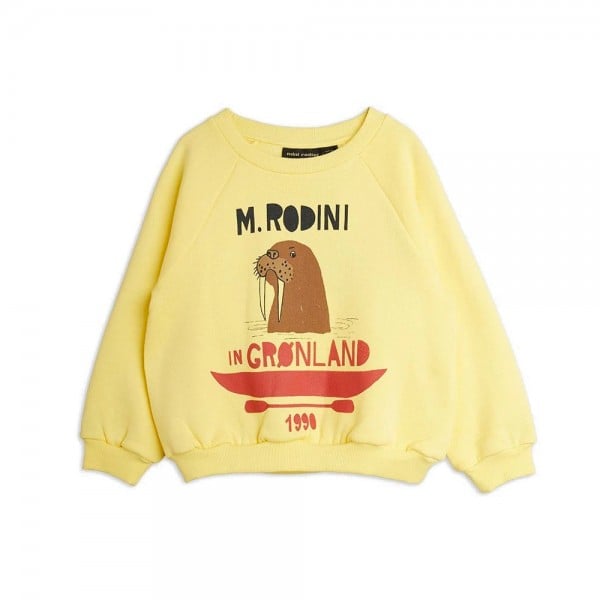 Mini Rodini Walrus SP Crew Neck Sweatshirt (Yellow)