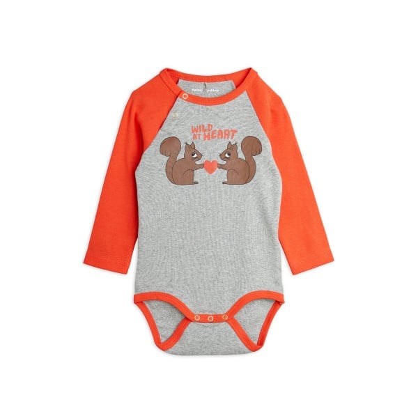 Mini Rodini Wild At Heart Long Sleeve Body (Red)