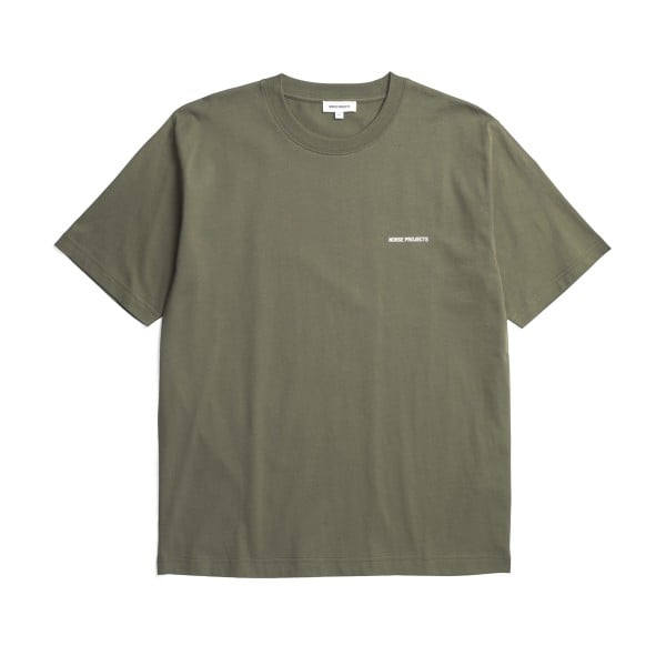 Norse Projects Johannes Organic NORSE Logo T-Shirt (Olive Night)