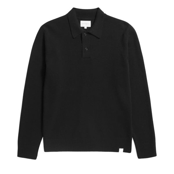 Norse Projects Standard Merino Lambswool Polo (Black)
