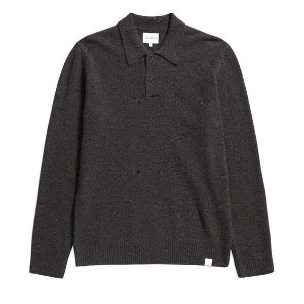 Norse Projects Standard Merino Lambswool Polo (Heathland Brown)