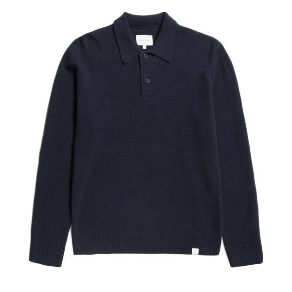 Norse Projects Standard Merino Lambswool Polo (Dark Navy)