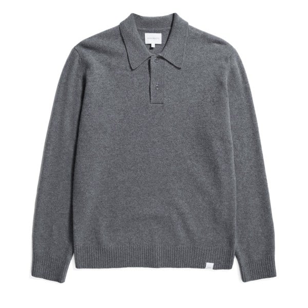 Norse Projects Standard Merino Lambswool Polo (Grey Melange)