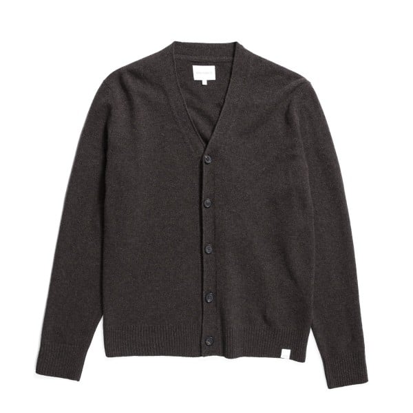 Norse Projects Standard Merino Lambswool Cardigan (Heathland Brown)
