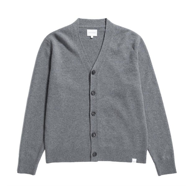 Norse Projects Standard Merino Lambswool Cardigan (Grey Melange)