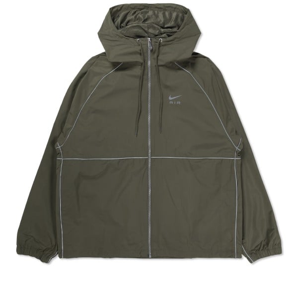 Nike Air Full-Zip Hooded Woven Jacket (Medium Olive/White)