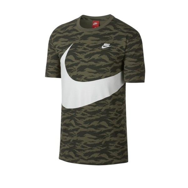 Nike AOP VW Swoosh T-Shirt (Medium Olive/White/White)