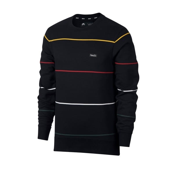 nike leather SB Everett Stripe Sweatshirt (Black/Black)