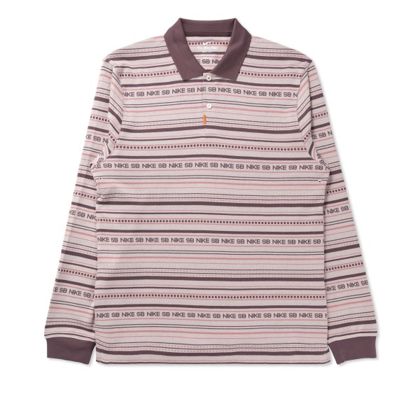 Nike SB Long Sleeve Polo Shirt 'Orange Label Collection' (Pink Oxford/Dark Wine/Pink Salt)