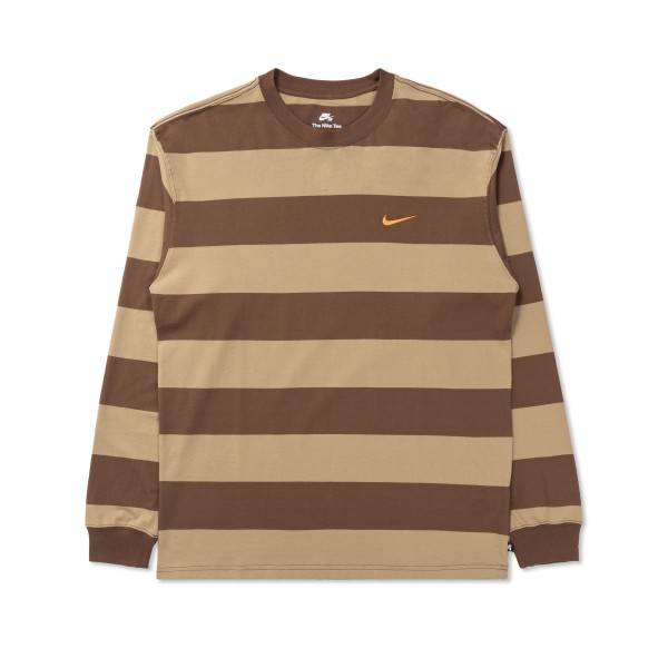 Nike SB Striped Long Sleeve T-Shirt (Cacao Wow/Dk Driftwood)