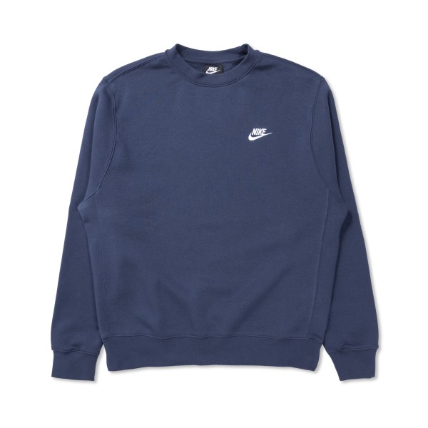 Nike Sportswear Club Fleece Crew Neck Sweatshirt (Midnight Navy/White)