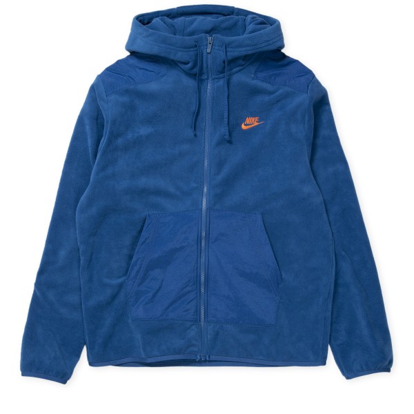 Nike Sportswear Style Essentials+ Full-Zip Hooded Fleece (Court Blue/Orange)