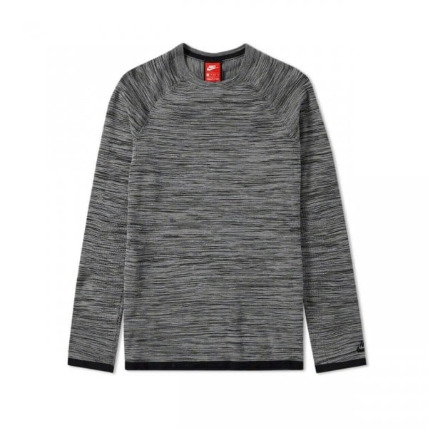Nike Tech Knit Crew Neck Sweatshirt (Carbon Heather/Black)