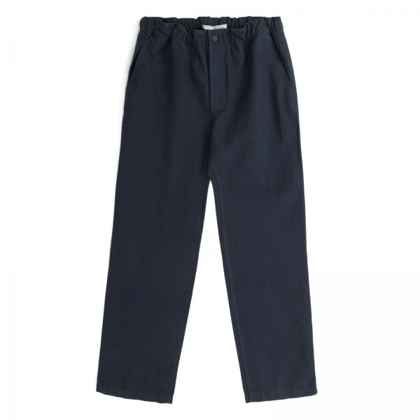 Norse Projects Ezra Relaxed Cotton Linen Trouser (Dark Navy)