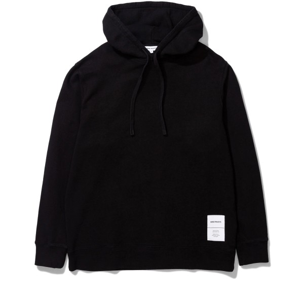 Norse Projects Fraser Tab Series Pullover Hooded Sweatshirt (Black)