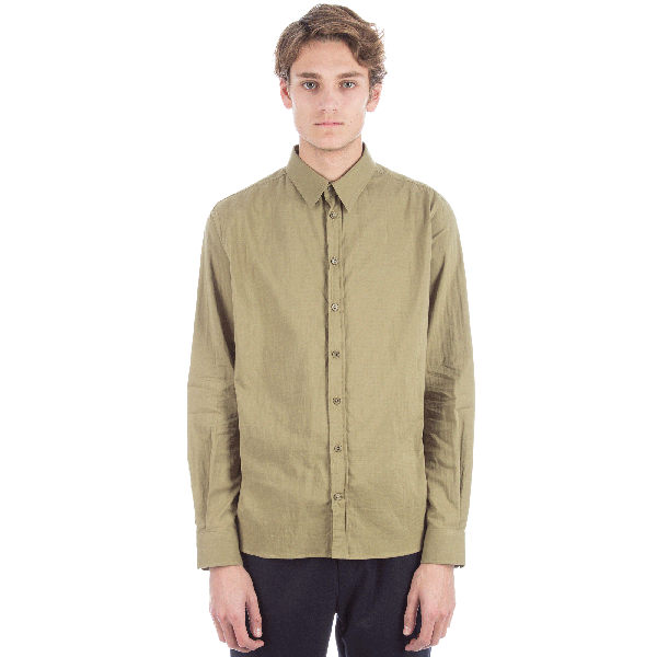 Norse Projects Hans Double Layer Cotton Long Sleeve Shirt (Moss Green)