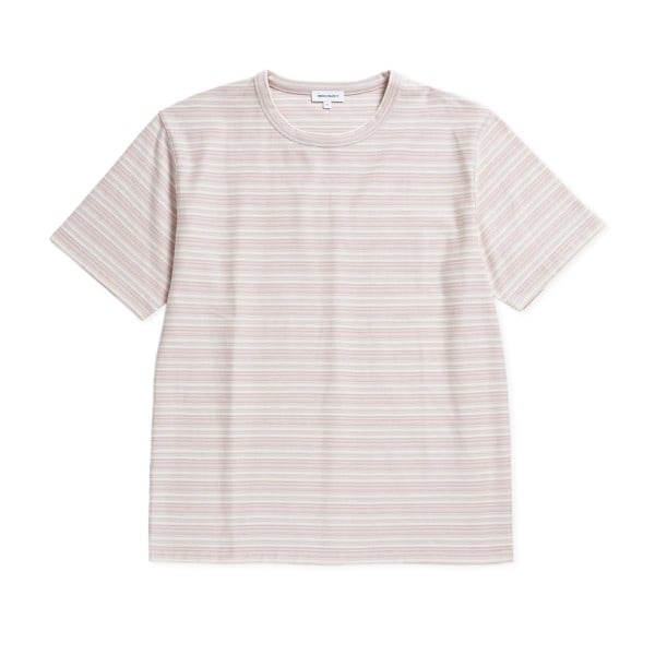 Norse Projects Johannes Reversed Mini Stripe T-Shirt (Light Pink)