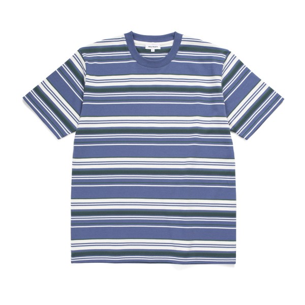 Norse Projects Johannes Weekend Stripe T-Shirt (Calcite Blue)