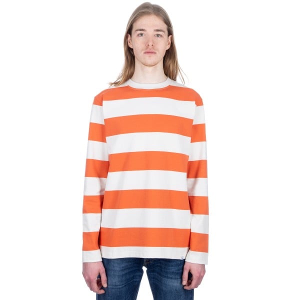 Norse Projects Johannes Wide Stripe Long Sleeve T-Shirt (Burned Red)