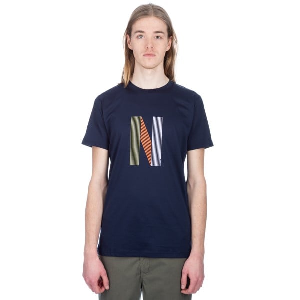 Norse Projects Niels Layer Logo T-Shirt (Dark Navy)