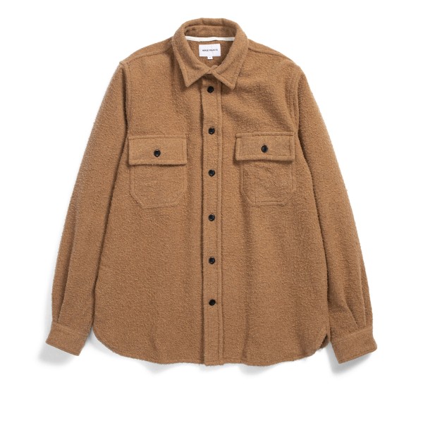 Norse Projects Silas Textured Cotton Wool Overshirt (Camel)