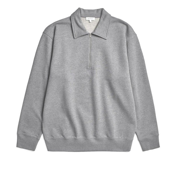 Norse Projects Standard Half Zip Sweatshirt (Grey Melange)